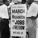 Bayard Rustin (left) speaks with fellow march organizer Cleveland Robinson. (Wikimedia Commons)